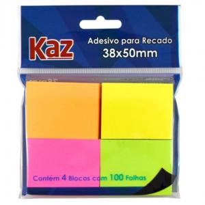 ADESIVO PARA RECADO 38X50 NEON CORES C/100FLS      