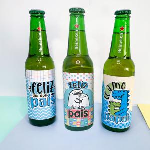 Adesivos para Cerveja Long neck - Dia dos Pais Adesivo couche 115 grs     