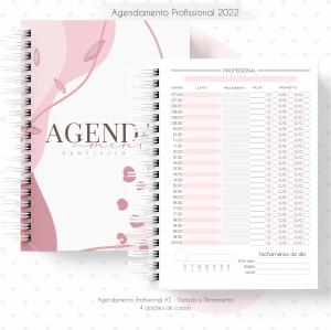 Agenda de Agendamento Florido  21.5cm x 15,5cm    