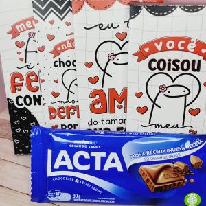 Caixa para Barra de Chocolate 90 grs - Dia dos Namorados Flork Couche 300 grs     