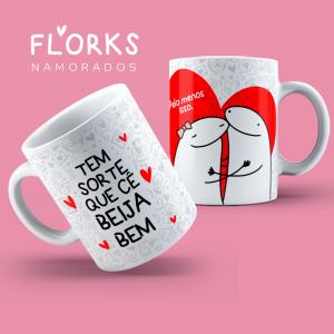 Caneca de Porcelana Dia dos Namorados Flork Porcelana     