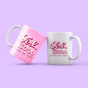 Caneca de Porcelana Girl Boss Porcelana     