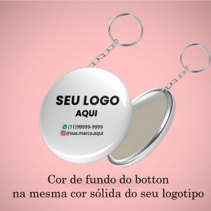 Chaveiro Espelho Personalizado com Logo  5.5x5.5 cm    