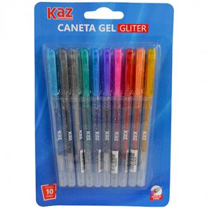 KIT CANETA GEL GLITTER 10 CORES SORTIDAS      