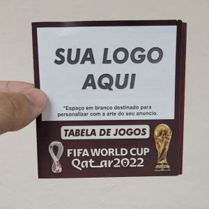 Tabela da Copa Personalizada Sulfite 9,5x27 cm aberto    