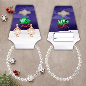 Tag de Brinco e Pulseira Gravatinha Natal Couche 300 grs     