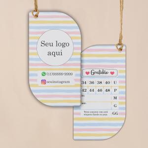 Tag de Roupa Folha 4,4 x 8,5 cm com furo Couche 300 grs     