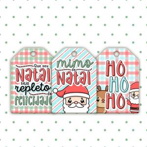 Tag Natal Fofinho Couche 300 grs  Impressão Frente, Verso BRANCO   