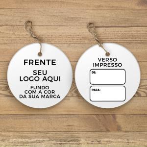 Tag Redonda Grande 6x6 cm com furo Couche 300 grs     